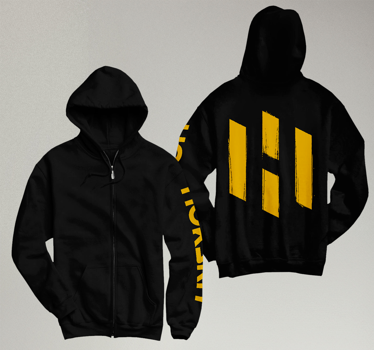 Hoodie black yellow sale